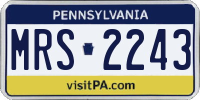 PA license plate MRS2243