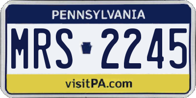 PA license plate MRS2245