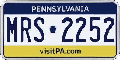 PA license plate MRS2252