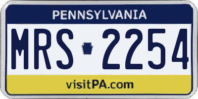 PA license plate MRS2254