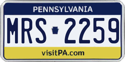PA license plate MRS2259