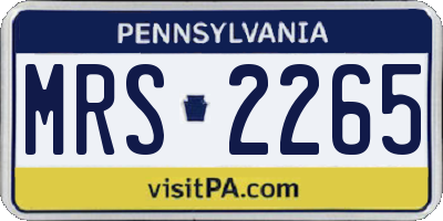PA license plate MRS2265