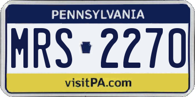 PA license plate MRS2270