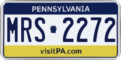 PA license plate MRS2272