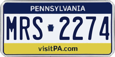 PA license plate MRS2274