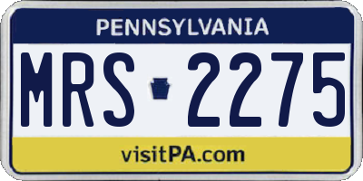 PA license plate MRS2275