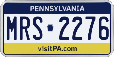 PA license plate MRS2276