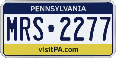 PA license plate MRS2277