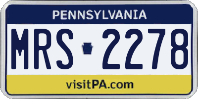 PA license plate MRS2278