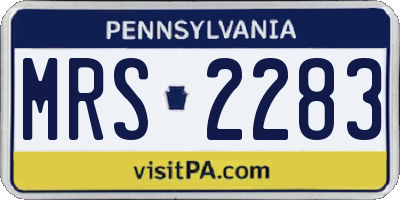PA license plate MRS2283