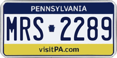 PA license plate MRS2289