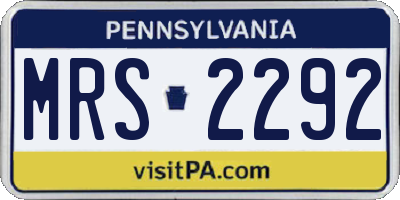 PA license plate MRS2292