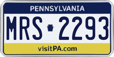 PA license plate MRS2293