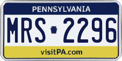 PA license plate MRS2296