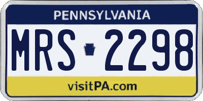 PA license plate MRS2298