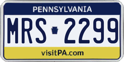 PA license plate MRS2299