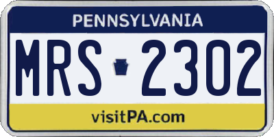 PA license plate MRS2302