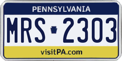 PA license plate MRS2303