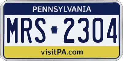 PA license plate MRS2304