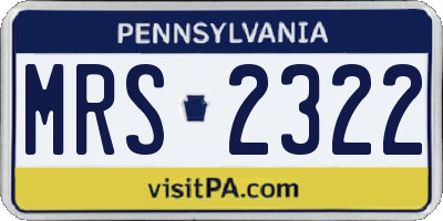 PA license plate MRS2322