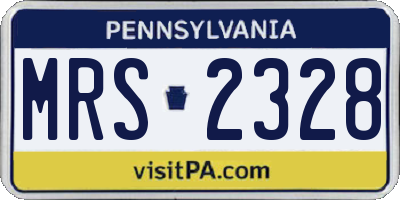 PA license plate MRS2328