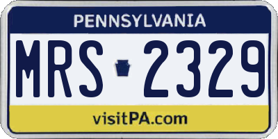 PA license plate MRS2329