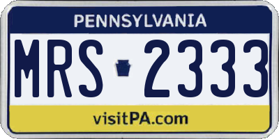 PA license plate MRS2333