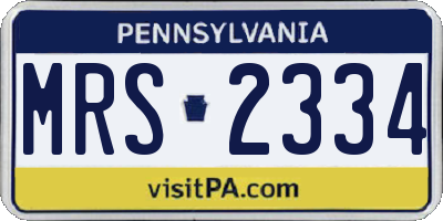 PA license plate MRS2334