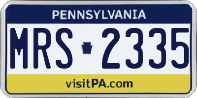 PA license plate MRS2335