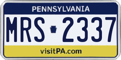 PA license plate MRS2337