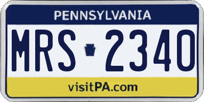 PA license plate MRS2340