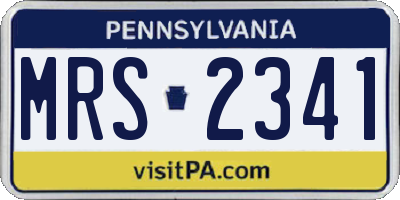 PA license plate MRS2341
