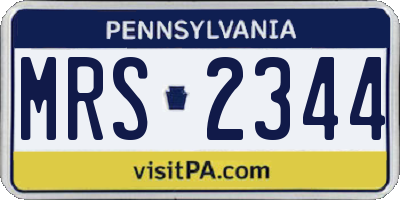 PA license plate MRS2344