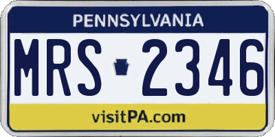PA license plate MRS2346
