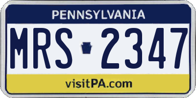 PA license plate MRS2347