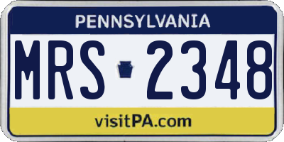 PA license plate MRS2348