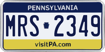 PA license plate MRS2349