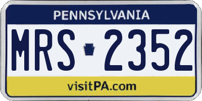 PA license plate MRS2352