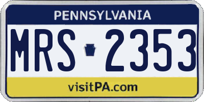 PA license plate MRS2353