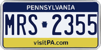 PA license plate MRS2355