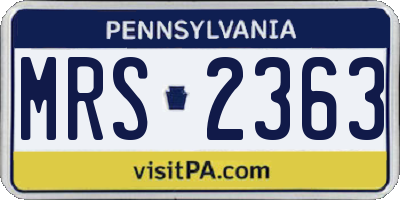 PA license plate MRS2363
