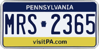 PA license plate MRS2365