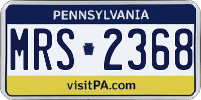 PA license plate MRS2368