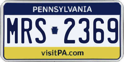 PA license plate MRS2369