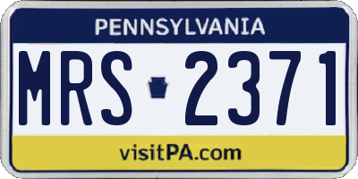 PA license plate MRS2371