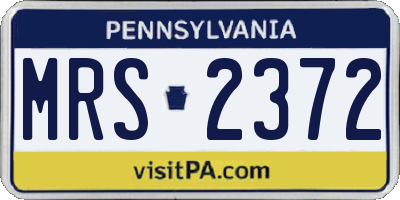 PA license plate MRS2372