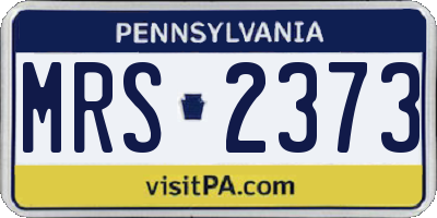 PA license plate MRS2373