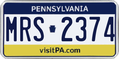 PA license plate MRS2374