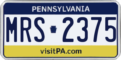 PA license plate MRS2375