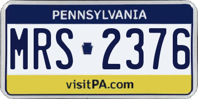 PA license plate MRS2376